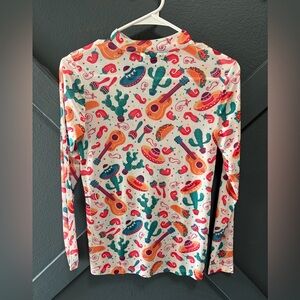 Sterling Kreek Fiesta Print Long Sleeve Mesh Top
